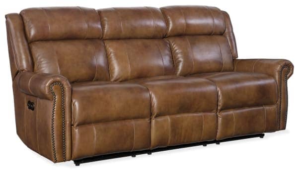Brown Leather Motion Sofa - Living Room Furniture - Furniture of Dalton - In Stock Furniture